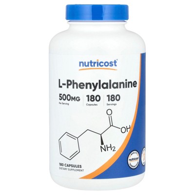 Nutricost L-Phenylalanine, 500 mg, 180 Capsules