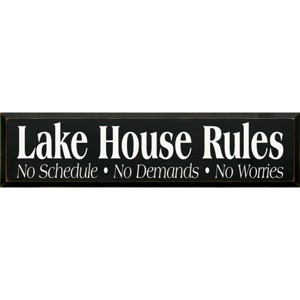 Slickblue Lake Life Wall Decor – Rustic Lake House Rules Wood Sign – Cottage Vibe Wall Accent 9x36, 10 Color Options - 1 of 3