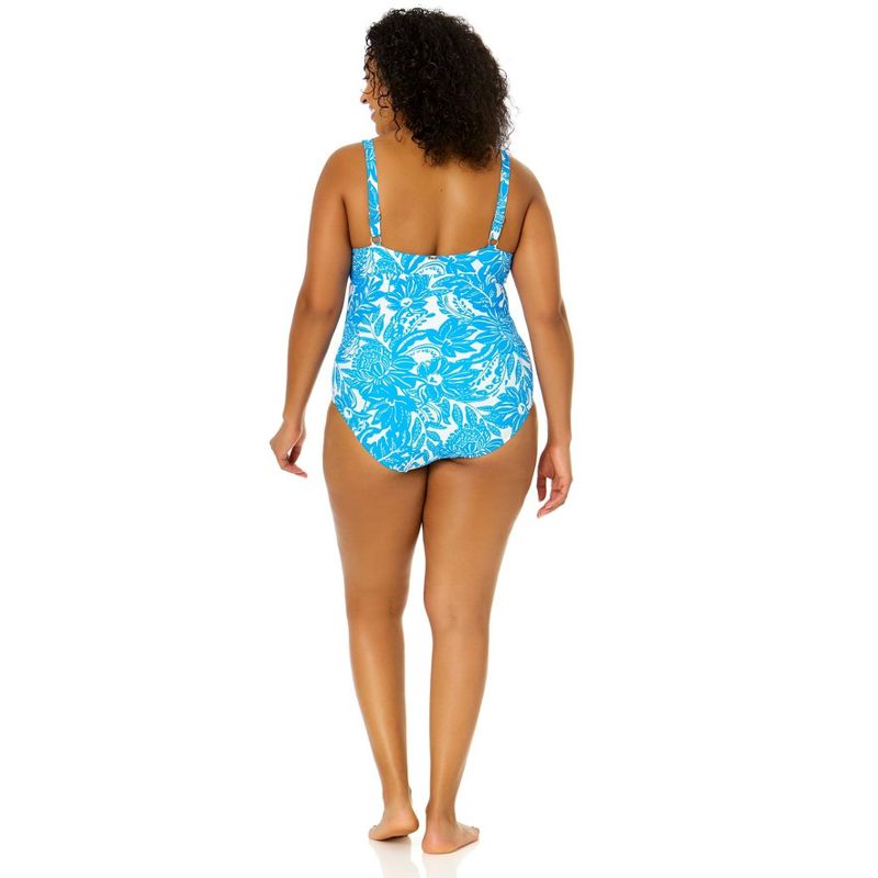Anne Cole Plus Women's Plus Midnight Floral V-Wire One Piece Swimsuit, 3 of 4