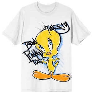 Looney Tunes Graffitti Tweety Women's White T-shirt - 1 of 3