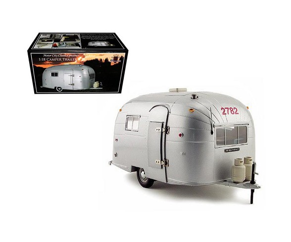 Aluminum Camper Trailer 1/18 Diecast Model by Motorcity Classics