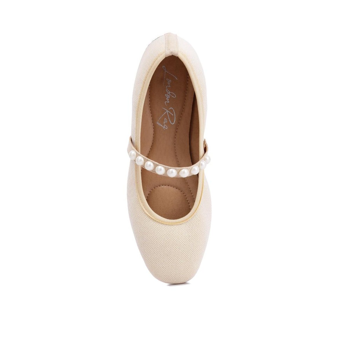 Обувь London Rag Womens Sassie Pearl Embellished Ballerina Flats 8 — фото 5