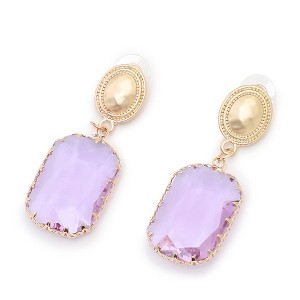 SOHI Women's Purple  Stone Drop Earrings - 1 of 3