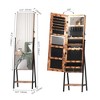 Fredees 47.2" LED Jewelry Cabinet Armoire, Standing Full-Length Mirror with Jewelry Storage & Organizer, Lockable - 2 of 4