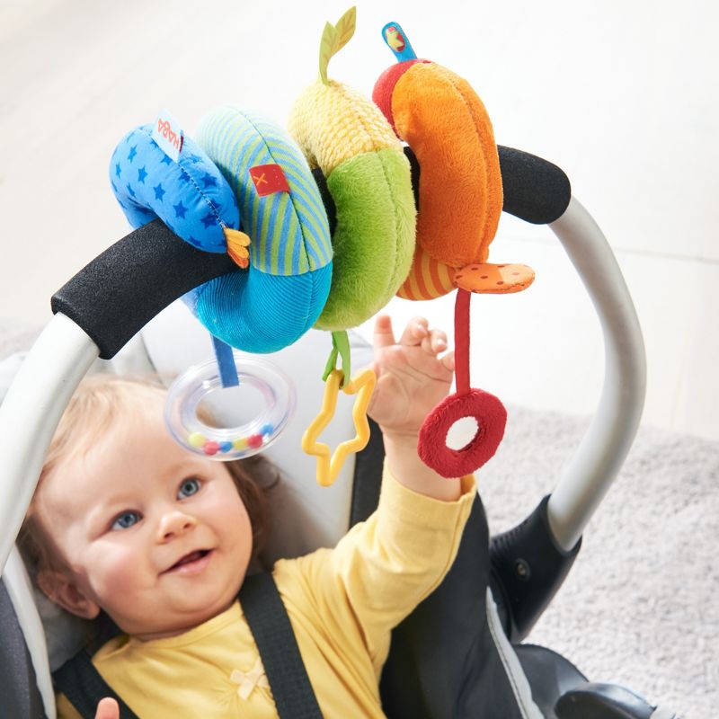 HABA Rainbow Activity Spiral - Plush Baby Toy for Car Seat or Stroller, 2 of 6