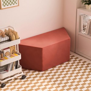Trapezoid Poufs Ottomans,with Removable Cover, Living Room Decor - 1 of 4