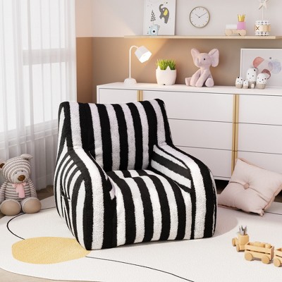 JOYRACER Teddy Fabric Bean Bag Lazy Sofa with Side pockets for Adults and Kids, Cute Accent Sofa Chair Living Room,Bedroom Dorm Reading