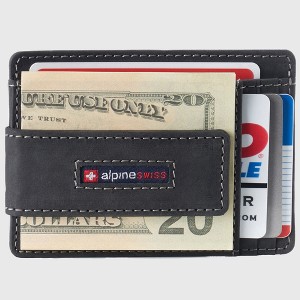 Alpine Swiss Harper Mens RFID Slim Money Clip Front Pocket Wallet Minimalist Leather ID Card Holder - 1 of 4