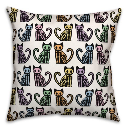 Creative Products Skeleton Cat Pattern 20 x 20 Spun Poly Pillow