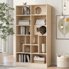 Okak Modern Bookshelf with Cat Litter Box, Display Case with Cat Climbing Shelf, 2 in 1 Bookcase for Living Room, Bedroom, Natural - 2 of 4