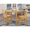 HomeStock 3-Piece Natural Brown Oak Finish Solid Wood Top Counter Height Dining Table Set - 2 of 4