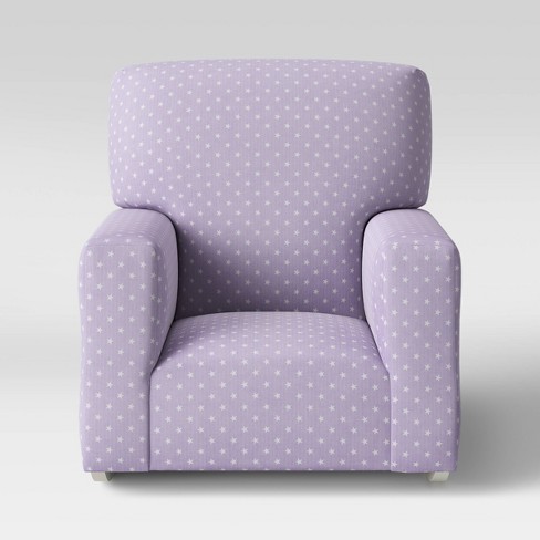 Kids Upholstered Rocking Armchair Stars Violet White Pillowfort