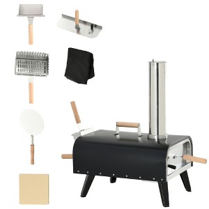 Outdoor Pizza Oven with 12in Stone, Peel and Cover,with Foldable Legs, Stainless Steel Pizza Grill for Outdoor Kitchen - 1 of 4