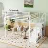 TIRAMISUBEST Full/Queen Size Loft Bed with Stairs, Metal Full Loft Bedframe with Storage Shelves, High Loft Bed with Wardrobe for Kids Teens - 4 of 4