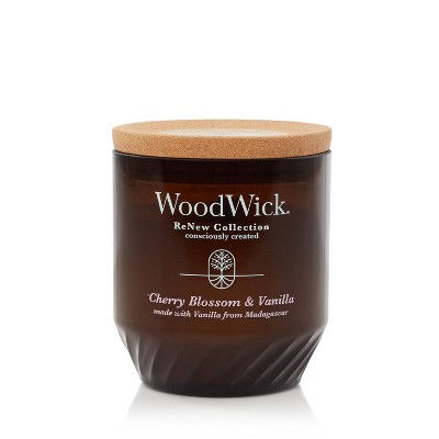 WoodWick ReNew Recycled Glass Cherry Blossom & Vanilla Candle 6oz