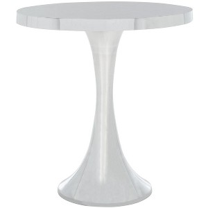 Galium Aluminum Round Top Side Table - Silver - Safavieh. - 1 of 4