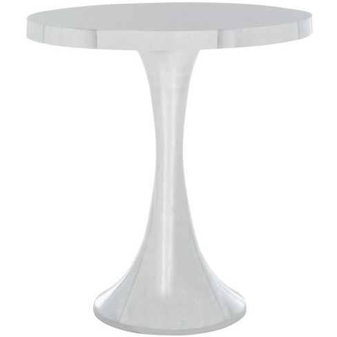 Galium Aluminum Round Top Side Table - Silver - Safavieh. - image 1 of 4