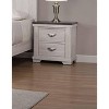Vynxaria Farmhouse Two Drawer Night Stand Beige Rustic Finish Solid Wood Bedroom End Table Wooden Furniture - 2 of 3