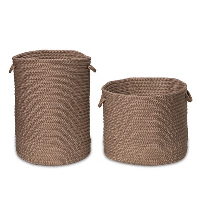 Colonial Mills Clean & Dirty Woven Hamper Set-2 - Cashew 17"x17"x22" 19"x19"x15"