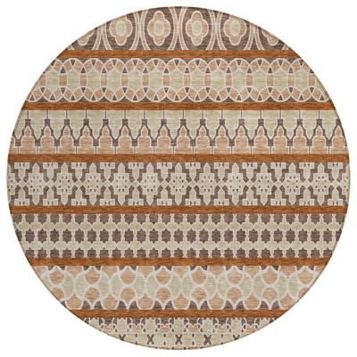 Chocolate And Taupe Quatrefoil Washable Indoor Outdoor Area Rug
