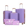 Whisen 5-Piece Set Luggage Sets ABS Lightweight Suitcase with Travel Bag, Toiletry Bag, TSA Lock and Rotating Wheels - 3 of 4