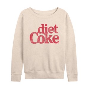 Women's - Coca-Cola - Diet Coke Logo Lightweight French Terry Wide Neck Long Sleeve Graphic Shirt - 1 of 4