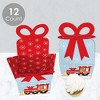 Big Dot of Happiness Christmas Train - Square Favor Gift Boxes - Holiday Party Bow Boxes - Set of 12 - 3 of 4