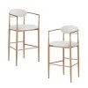 Modern Counter Height Bar Stools with Upholstered Seats, Sturdy Iron Frame, and Comfortable Foam Cushion (Set of 2)-Coolbibila - 3 of 4
