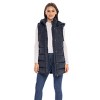 Women's Long Puffer Vest with Hood - S.E.B. By SEBBY - 2 of 4