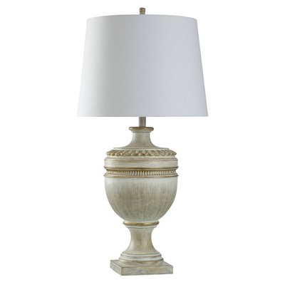 Malta Cream Table Lamp Classic Brushed Gold/Cream - StyleCraft: Polyresin Base, Linen Shade, 3-Way Switch