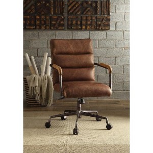 NicBex Executive Ergonomic Office Chair – Top Grain Leather, 360° Swivel Chair with High-Back Lumbar Support, Retro Home Office Desk Chair - 1 of 4
