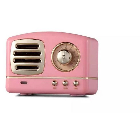 Link Mini Retro Bluetooth Speaker Vintage Wireless Stereo Support Fm Radio  Great For Any Room Or Office - Pink : Target