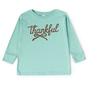Thankful Coquette Distressed - Toddler Long Sleeve Graphic Tee and Youth Long Sleeve Graphic T-Shirt - 1 of 3