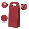 Unique Bargains Foldable Reusable Leather Wine Gift Bags for Picnic Party - 3 of 4