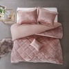Gulches Twin Twin XL Blush Velvet 3 Piece Duvet Cover Set - 2 of 4