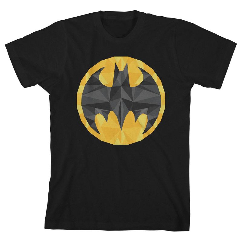 Batman Bat Signal Black T-shirt Toddler Boy to Youth Boy, 1 of 3