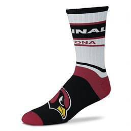 NFL Arizona Cardinals Bar Stripe Adaptive Crew Socks - L