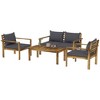 Outsunny 4 Piece Wood Outdoor Furniture Set, Patio Sofa Set with Cushions, Table for  Backyard Lawn Porch, Gray - 4 of 4