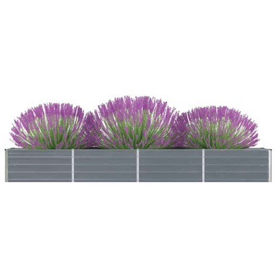 VidaXL Garden Raised Bed Galvanized Steel 126 in.x15.7 in.x17.7 in. Gray