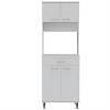 LunaLulinlk Kitchen Pantry with Countertop; Closed & Open Storage -White - 2 of 4