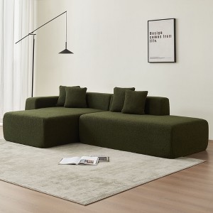 Modular Sectional Couch, Lambswool Fabric Modern L-Shape Sectional Sofa with Chaise Lounge - 1 of 4