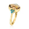 Ross-Simons 3.10 Carat Smoky Quartz Ring With .20 ct. t.w. London Blue Topaz in 18kt Gold Over Sterling - 3 of 4