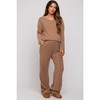 PinkBlush Mocha Ribbed Soft Knit Long Sleeve Maternity Pajama Set - 2 of 4