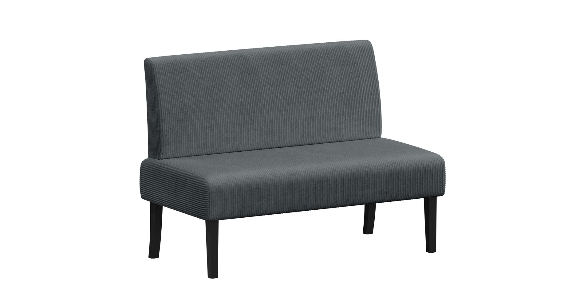 Yaheetech Corduroy Loveseat Small Couch Armless Chair Sofa with Rubberwood Legs for Bedroom, Dorm, Living Room, Dark Gray
