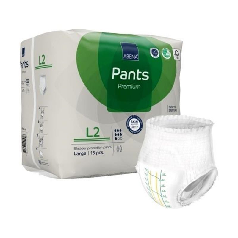Abena Premium Pants L2 Disposable Underwear Pull On with Tear Away Seams Large, 1000021326, 45 Ct, 1 of 7