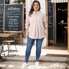 Women's Plus Size Waffle Knit Shacket Pocket Loose Long Sleeve Button Down Shirts - Agnes Orinda - 3 of 4