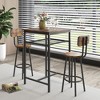 NicBex Dining Table Set for 2 Kitchen Table Bar Table Equipped with 2 Bar Stools with Backrest and Partition - image 3 of 4