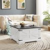 Bella Depot  63.8''W Farmhouse Coffee Table with Large Hidden Storage - 3 of 4