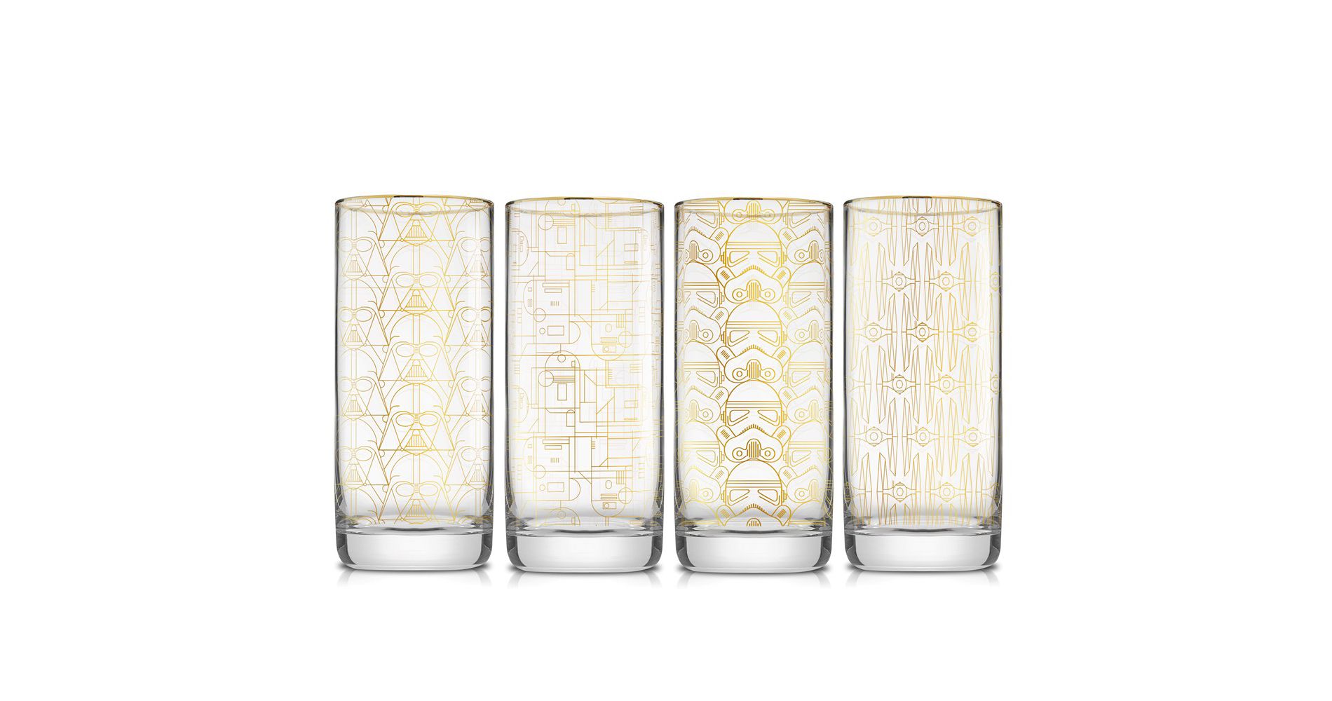 JoyJolt Star Wars Deco Tall Drinking Glass - 13.5 oz - Set of 4