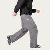 Anna-Kaci Active Men's Textured Wide Leg Cargo Pants with Zipper Pockets and Adjustable Drawstring Waist - 2 of 4